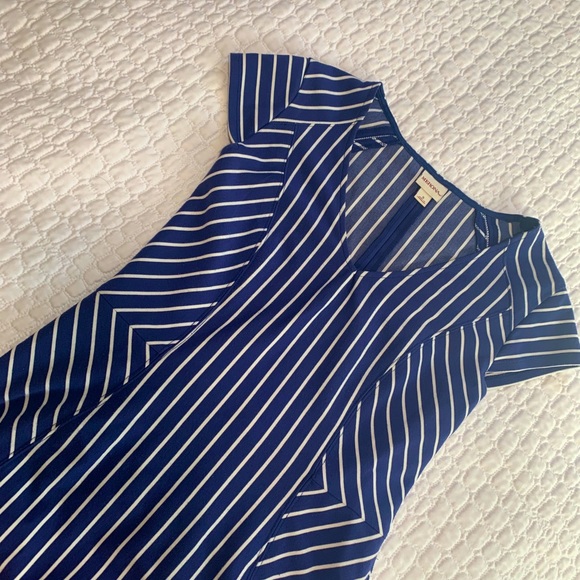 Blue and White Striped Dress - Picture 4 of 6